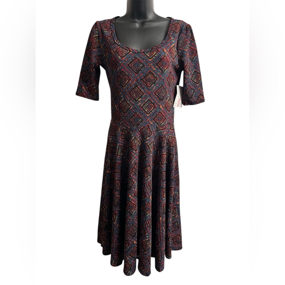 LuLaRoe Colorful Aztec Nicole Dress Sz S NWT